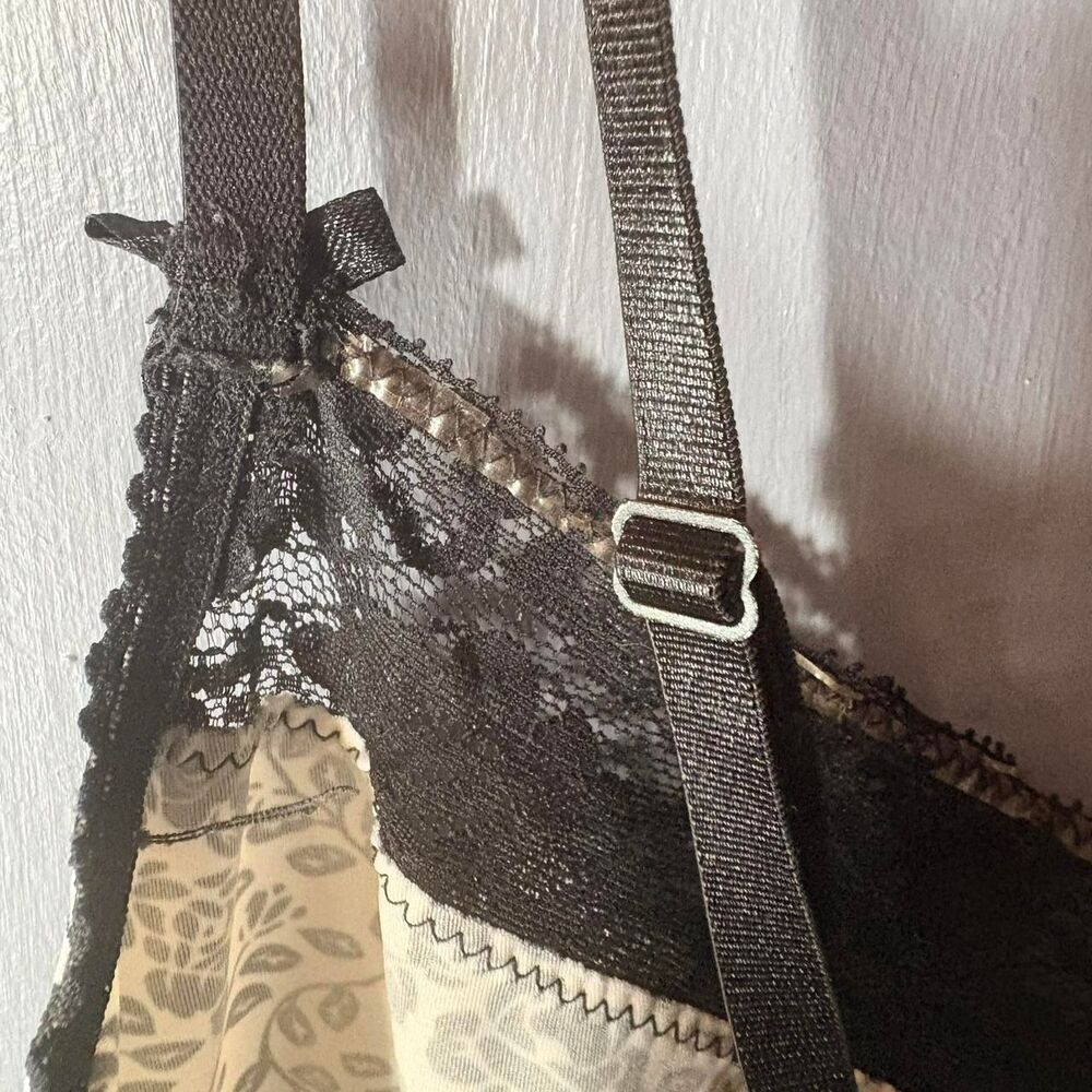 Laura Ashley Black & White Floral Cami Tank Y2K Coquette Soft Grunge Large - Picture 8 of 8